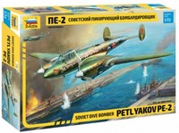 Petljakow Pe-2 Soviet Dive Bomber 1:72 Kunststoff Modell Kit Zvezda