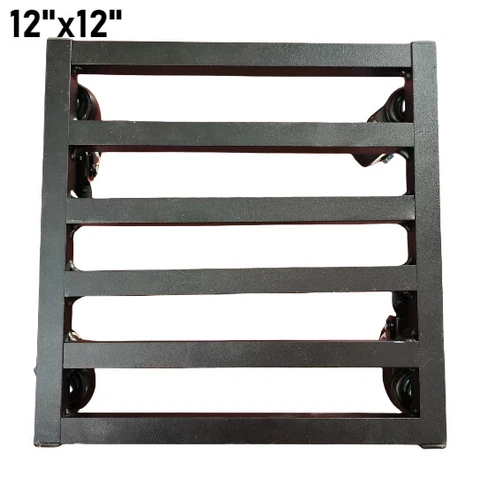 Aluminum Square Plant Dolly Stand Rolling 4 Wheels Caddy Holder Patio Pot Black - Picture 12 of 46