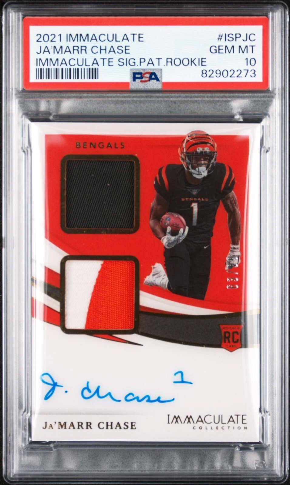 JaMarr Chase Panini Immaculate Collection Immaculate Signature Patches Rookie #ISPJC Base