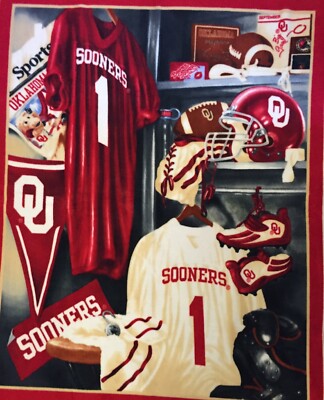 NEW NCAA COLLEGE OKLAHOMA SOONERS FLEECE PANEL BLANKET CRAFTS WALL  HANGING