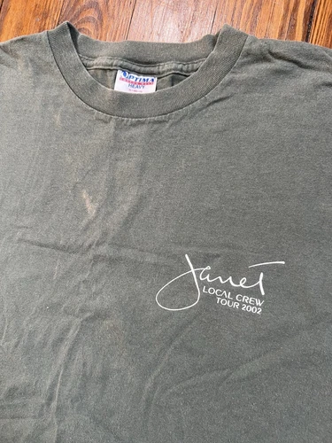 Vintage Janet Jackson Tour Local Crew Shirt RARE 2002 Rap Te 2000s vintage concert t-shirt, vintage, single stitch, B+ condition