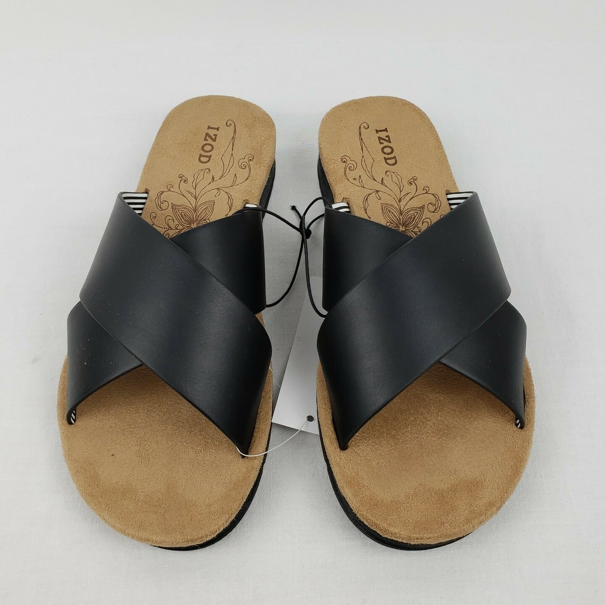 NEW IZOD Women's Size Alyssa Crisscross Strap Slide On Sandals