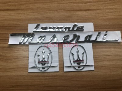 4PC SET Chrome Emblem For Maserati Levante Side Trunk  Badges Nameplate-