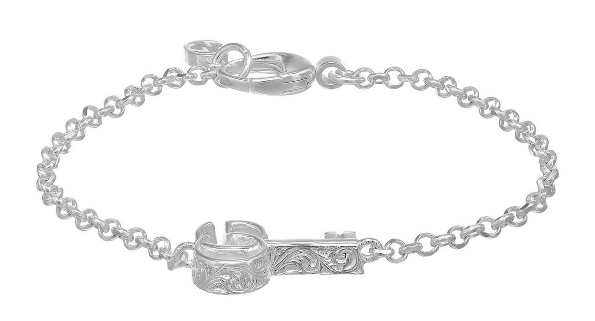 GUCCI Sterling Silver GG Marmont Key Bracelet YBA632207002 GUCCI Sterling Silver GG Marmont Key Bracelet YBA632207002