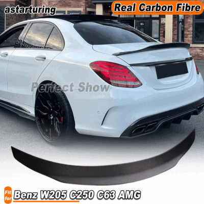 Fit For Mercedes W205 C250 C63  2015-2019 Real Carbon Rear Trunk Spoiler Wing