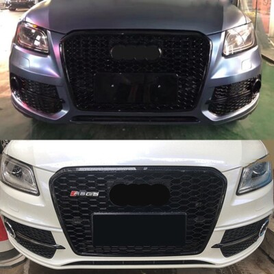 For Audi Q5 8R SQ5 2013-2016 Kühlergrill Glänzend Schwarz Frontgrill