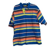 Colorful Striped Polo Shirt With Embroidered Logo Short Sleeves  Button-Up Coll