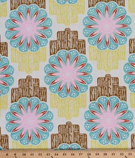 Anna Maria Homer Field Study Retro Flower Floral Cotton/Linen Fabric BTY D255.12