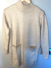 LOFT Long Sleeve Sweater Dress Women's Size XS NWT Pockets beige