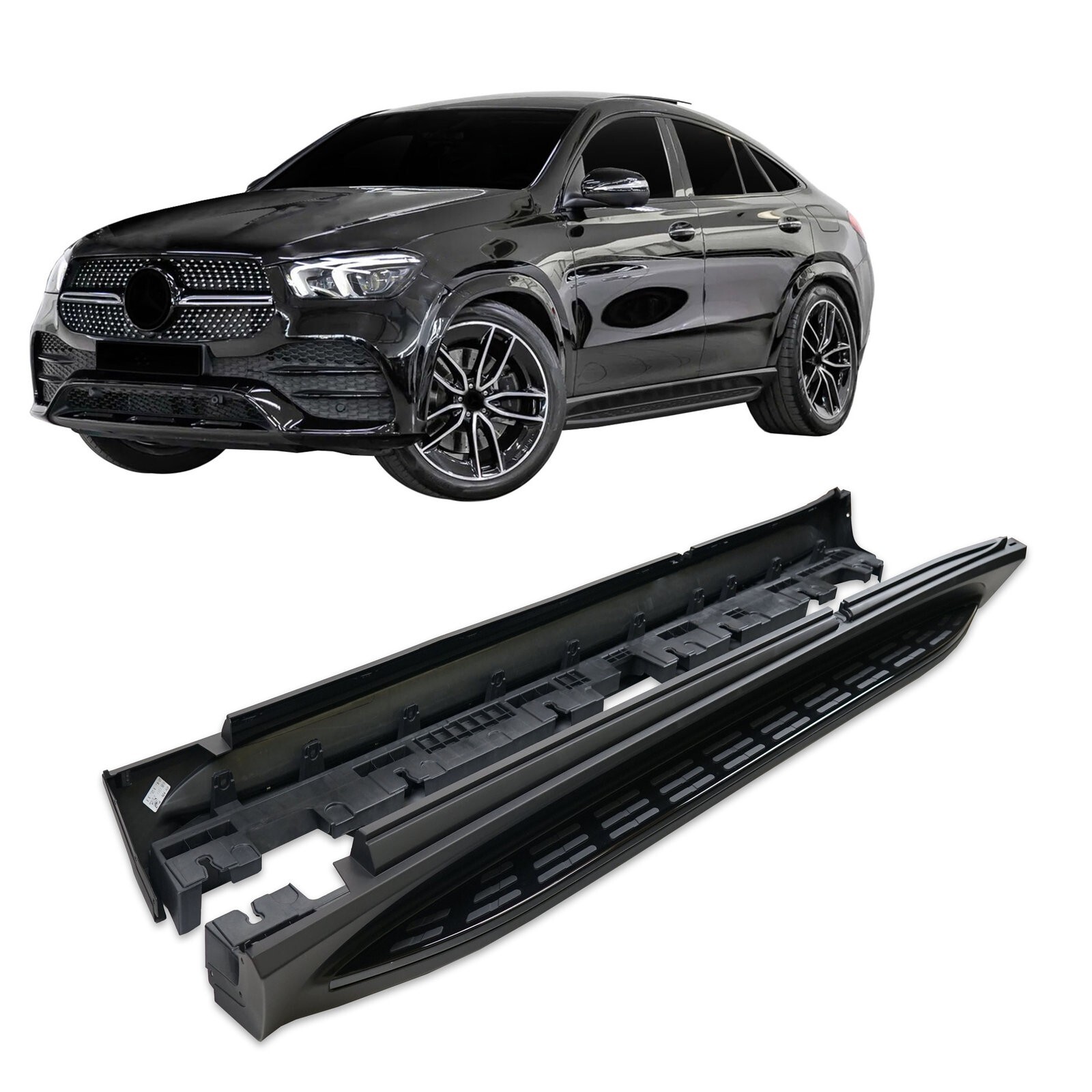 Marche-pieds aluminium noir Mercedes GLE C167 Coupé depuis 2020 2pcs