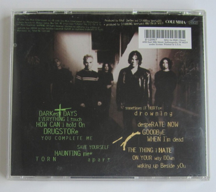 Stabbing Westward – Darkest Days CD USED - Columbia / D 125917 BMG