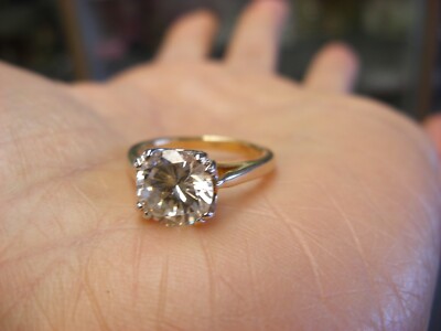 Vintage 18K Gold Plated Rhinestone Ring Size 5 #B182