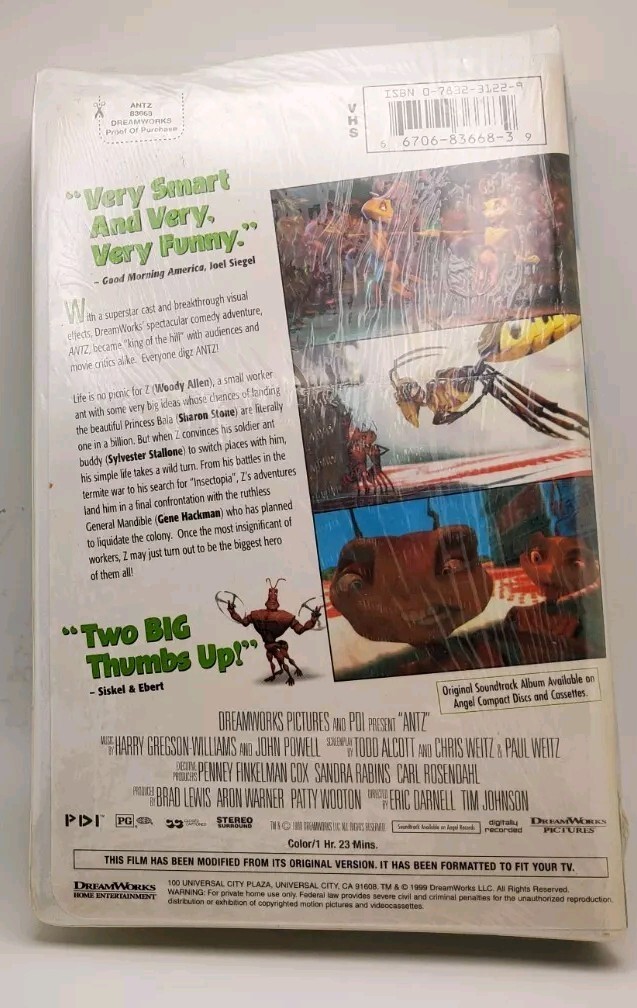 Antz VHS, Sealed, 1998 DreamWorks Home Entertainment | eBay