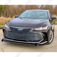 For 2019-2021 Toyota Avalon STP-Style Painted Black Front Bumper Spoiler Lip 3pc