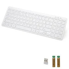 Wireless Bluetooth Keyboard Universal Multi-Device Keyboard with Number Pad a...