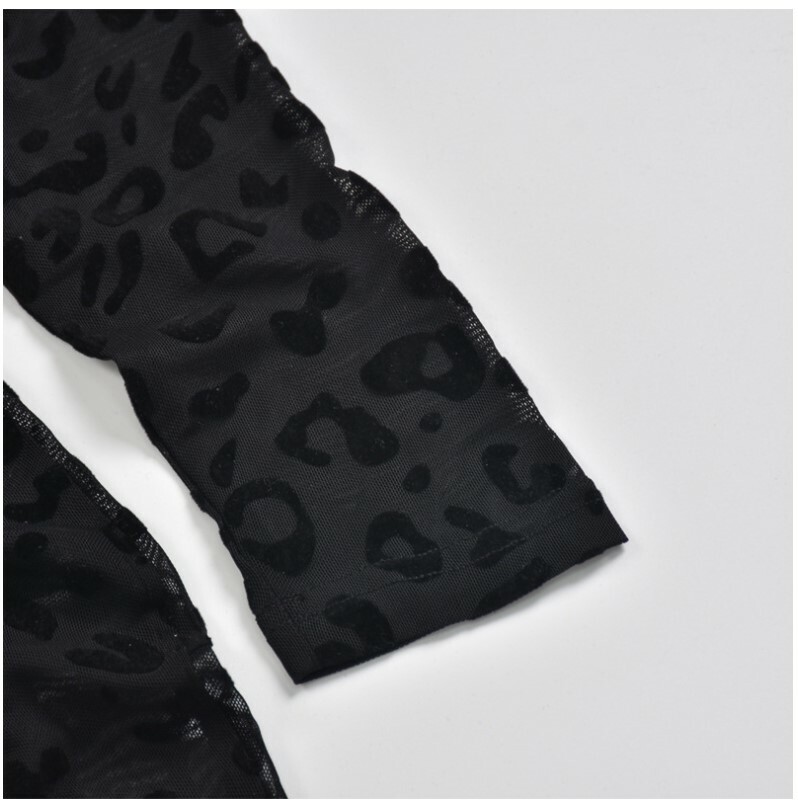 Women Sexy Mesh Velour See Through Long Sleeve Midnight Women Sexy Mesh Velour See Through Long Sleeve Midnight