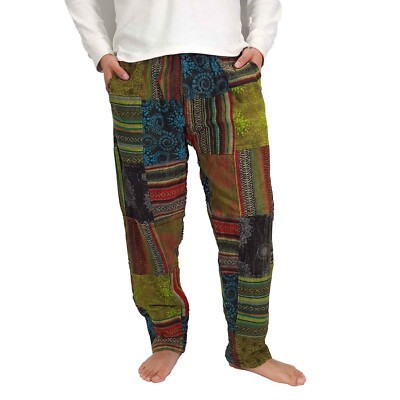 Mens Green Patchwork Pants Cotton Hippie Boho Comfy Unisex Summer Hippy Bohemian | eBay Mens Green Patchwork Pants Cotton Hippie Boho Comfy Unisex Summer Hippy Bohemian | eBay