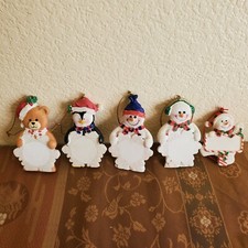 Christmas Ornaments Bear, Penguin, Snowman Great for Kids name Personalize