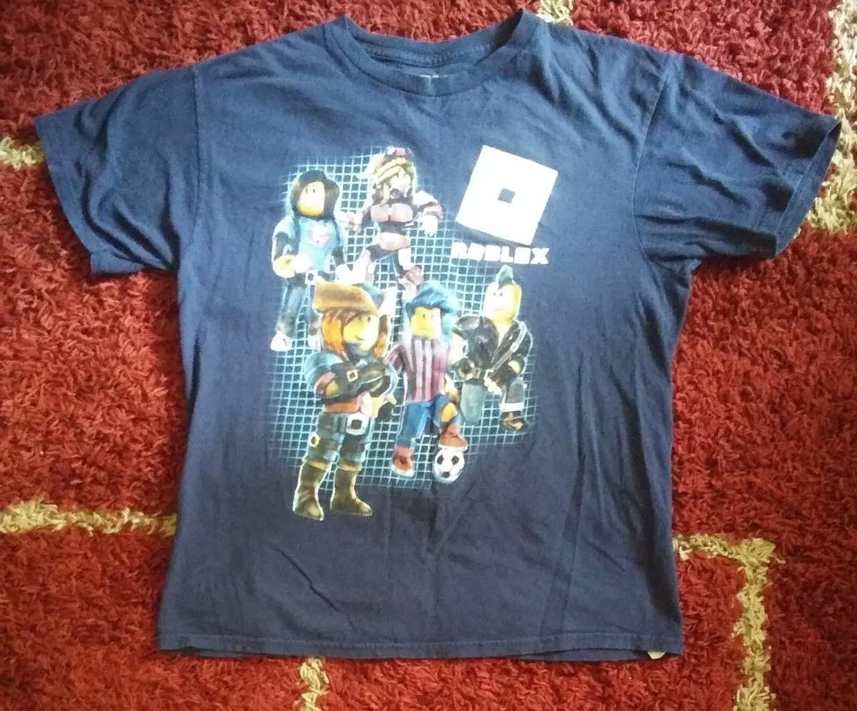 Youth ROBLOX Graphic Dark Blue Short Sleeve T-Shirt Size Large Unisex