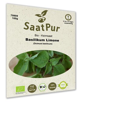 100g BIO Keimsaat für Sprossen Basilikum Limone Samen Keimsprossen Microgreens