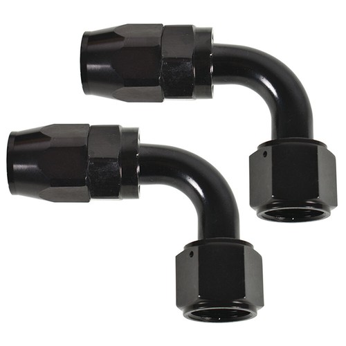 2Pcs 10AN AN10 90° 90 Dgree Fuel Swivel Fitting Hose End Oil Fuel Adaptor Black - Foto 5 di 7