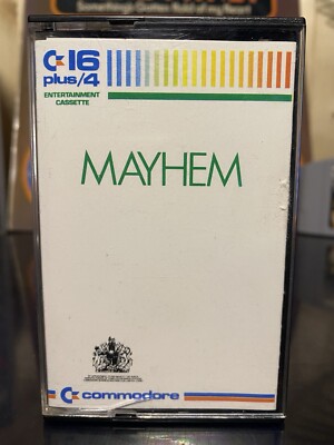 Mayhem Kassettenspiel Commodore C16/Plus 4 1980 er Jahre Vintage Retro