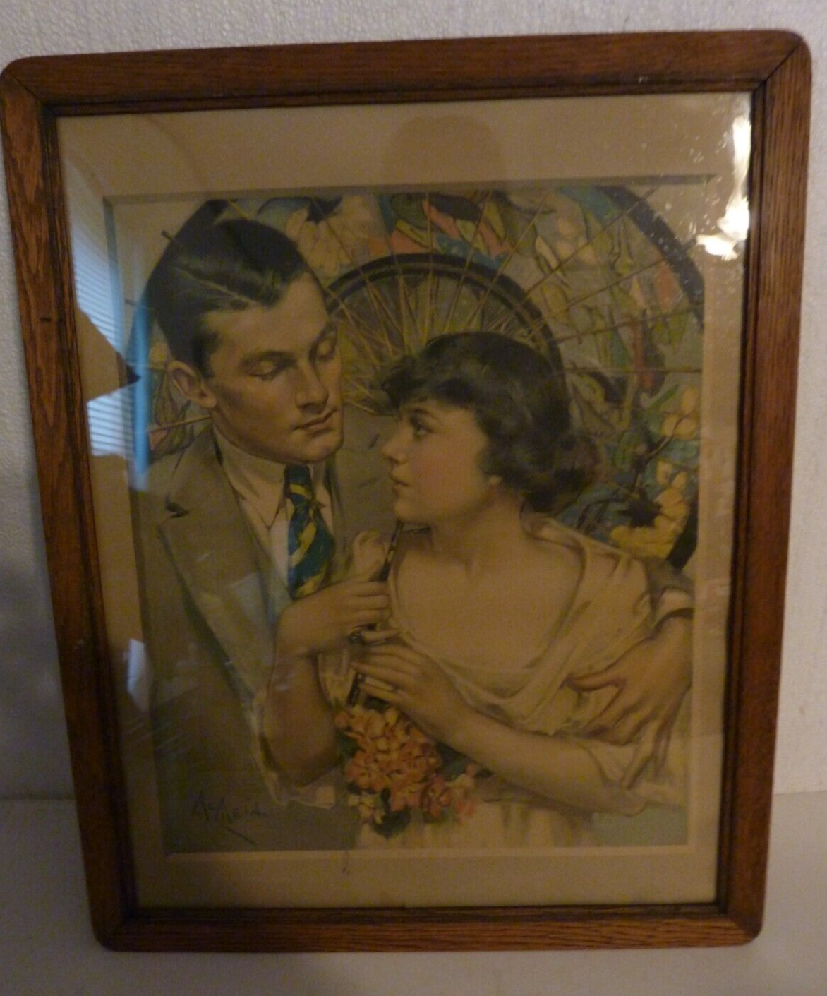 Antique Framed Advertising Print 