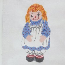 Silver Needle Raggedy Ann Handpainted Needlepoint Canvas 18ct 4 x 8 small doll