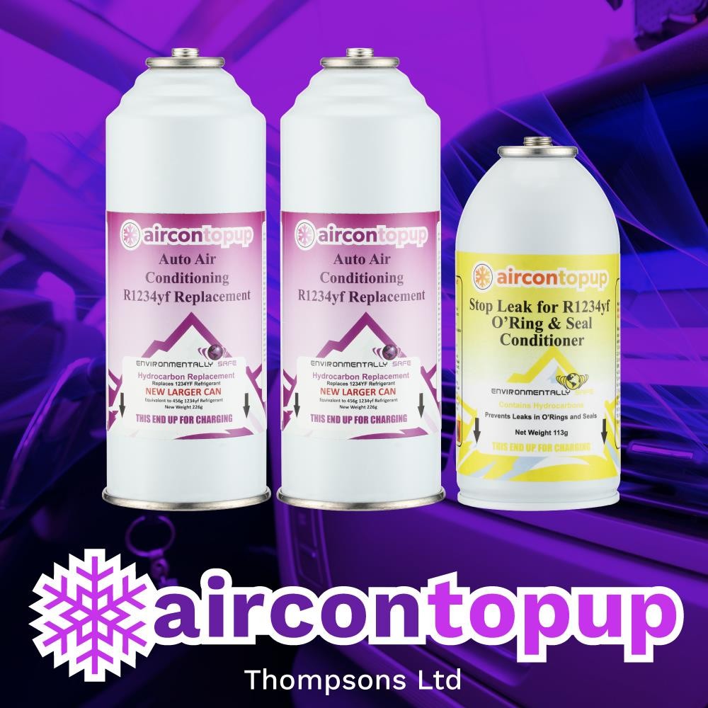 Car Aircon AC R1234 Compatible Refill Recharge Regas Gas x2+ Leak Sealer x1