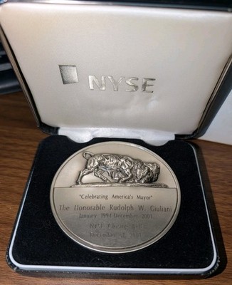 NYSE Mayor Rudolph Giuliani Medallion January 1994-December 2001 New York Stock