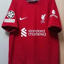 2022-23 Liverpool Home Authentic Salah and Pants, No Markings, Overseas M