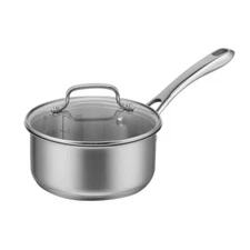 Cuisinart 1qt Stainless Steel Saucepan - Glass Lid, Even Heating