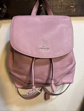 Coach 72645 Elle Leather Backpack  Dusty Lavender Silver Hardware