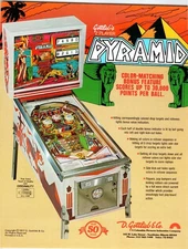 Gottlieb Pyramid Pinball Machine 2-Player 1977 FLYER Original Retro Artwork