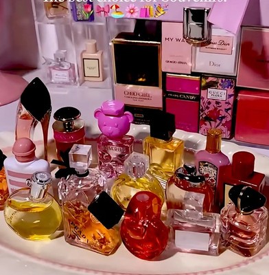 Parfum de Marly, Gucci and MFk five empty collectable bottles