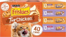 Purina Friskies 5.5 oz Canned Wet Cat Food - Chicken and Turkey Variety Pack, 40