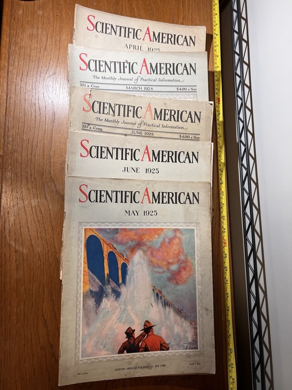 Antique Scientific American Magazine 1923-1925 Cover Art Illustrations Ads Lot 5