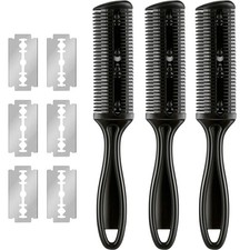 Maitys 3 Pcs Haircut Razor Comb Hair 17.5 x 3 cm/ 6.89 x 1.18 Inch, Black