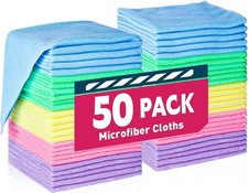 Microfiber Cleaning Cloth Set of 50 Towel Rag Car Polishing Detailing No-Scratch
