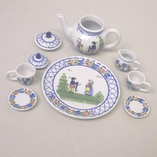 Vtg Mini Tea Set Thailand Blue White Floral Japan Dragon Cup Vase Dollhouse Lot