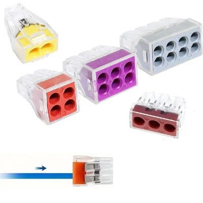 10x Schnelle Kabelverbinder Terminal Kompakt Drahtverbinder für 18–12 AWG Drähte - Bild 1 von 4