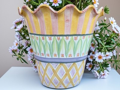 MacKenzie-Childs Ceramic Jumbo Garden Aalsmeer Pattern Excellent Version 2