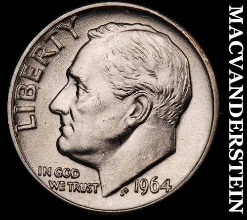 1964-D Silver Roosevelt Dime - Choice Gem Brilliant Unc  Lustrous  #i7034