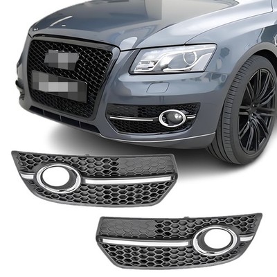 2x Lüftungsgitter Blende Gitter für Audi Q5 8R Schwarz Chrome bis 12