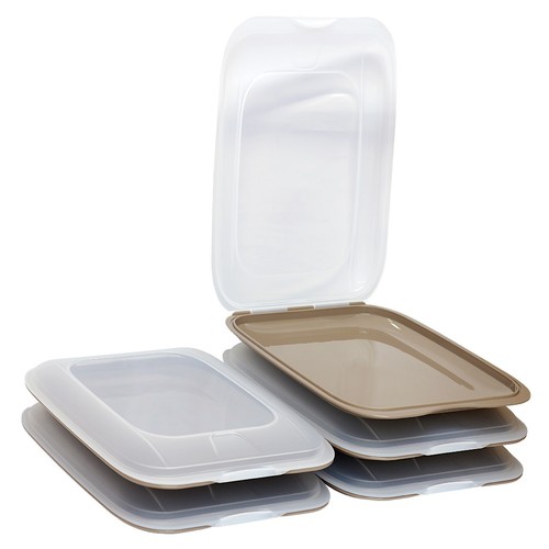 5x stapelbare Frischhaltedose Aufschnittbox Wurst Behälter Aufschnittdose - Bild 2 von 92