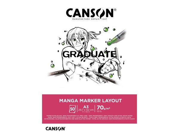 Canson Studienblock Graduate Manga Marker Layout, DIN A3 1 Bis 40X Spare Bis 55%-image