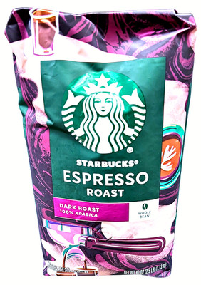 Starbucks Whole Bean Coffee Espresso Roast Dark 40 oz EXP 05/2026