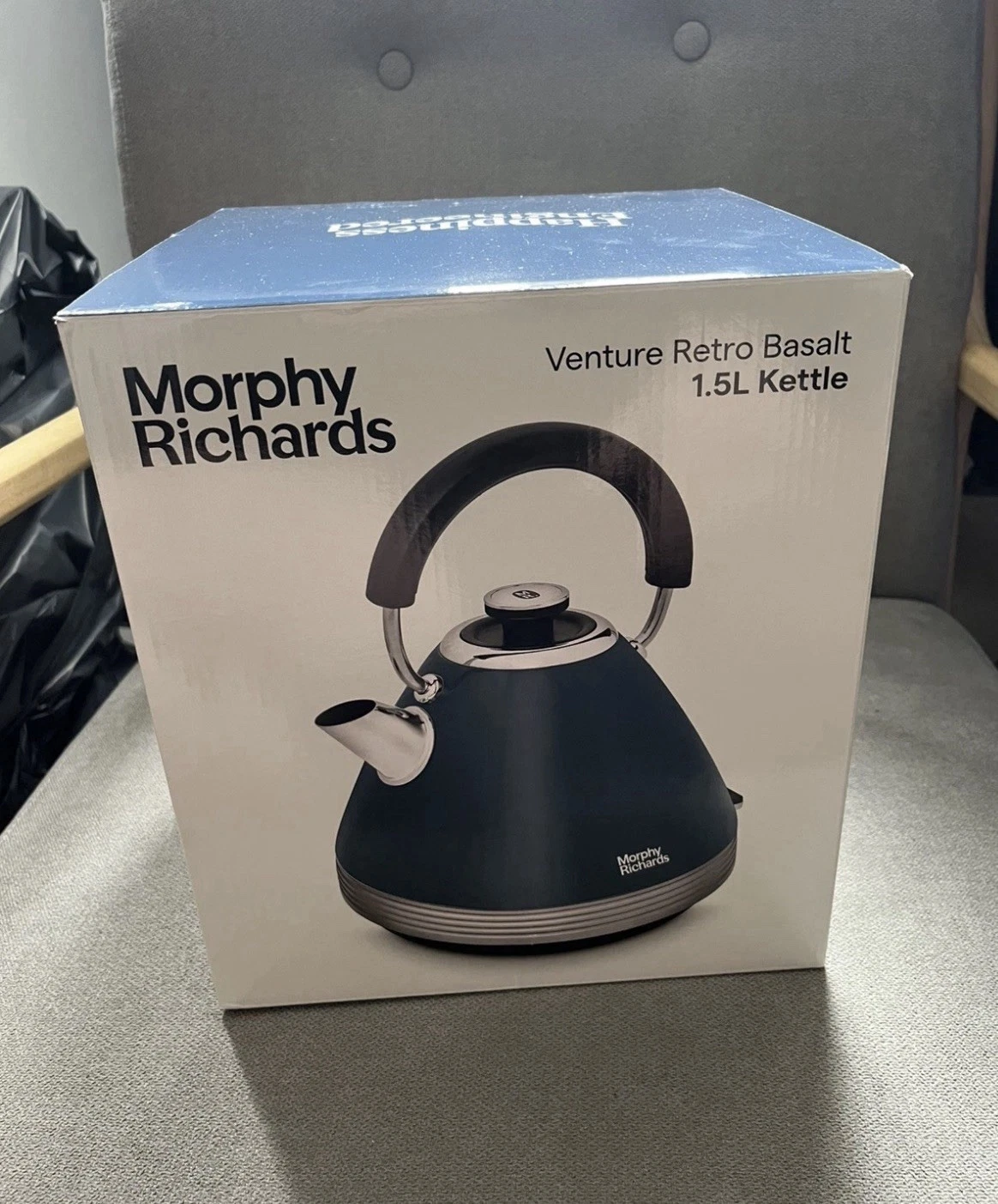 Morphy Richards Venture Retro Pyramid Kettle 1.5L 3000W Basalt Blue NEW RRP £59