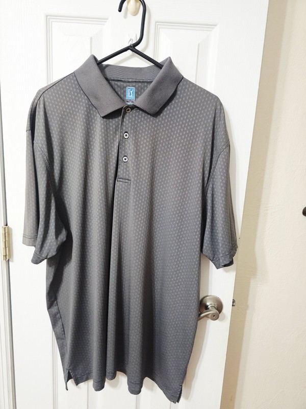 PGA Tour Golf Polo Shirt Mens XXL Gray Short Sleeve