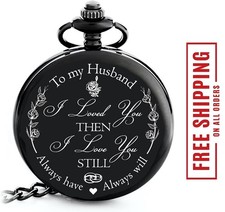 Anniversary Gift'S for Men - Engraved  To My Husband  Pocket Watch  Anniversary